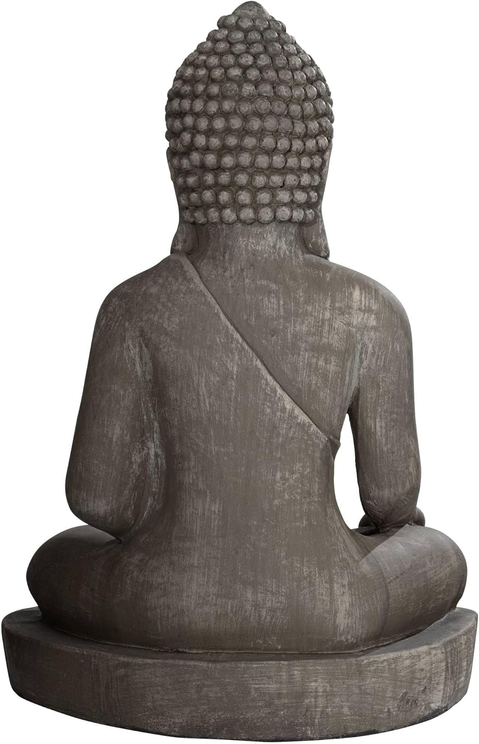 Sitting Buddha Statue Sculpture Zen Asian Japanese Garden Decor Outdoor Front Porch Patio Yard outside Home Balcony House Exterior Weathered Light Sandstone Finish 29 1/2" Tall