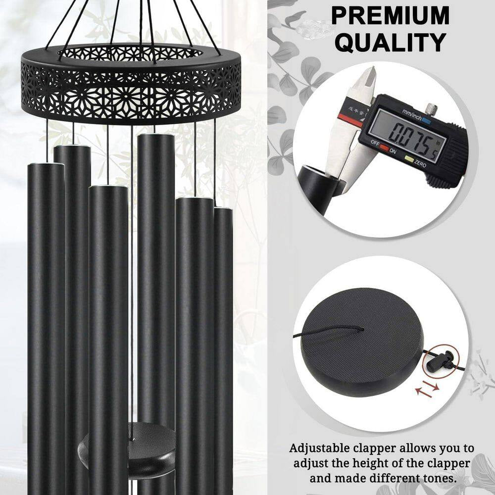 48 In. Aluminum Deep Tone Wind Chimes with 6 Heavy Tubes for Outdoor Decoration