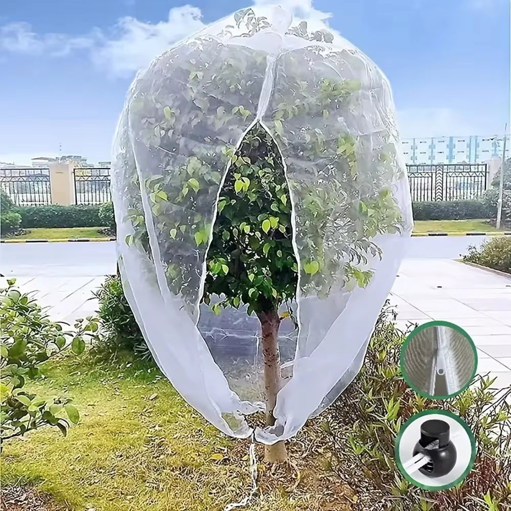 Extra-Thick Garden Netting with Drawstring & Zipper-Insect &Bird Protection for Fruits,Citrus,Flowers Pe Material Insect Netting