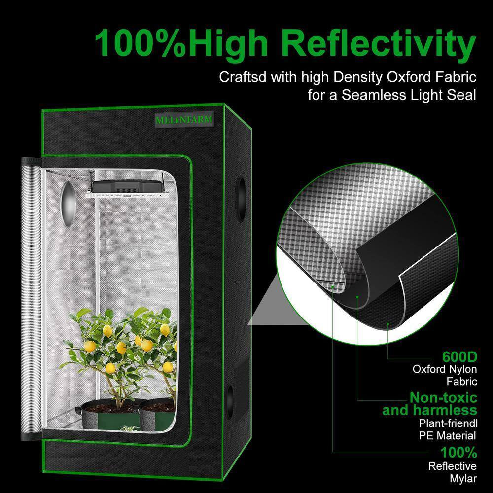 2 Ft. X 2 Ft. Black Grow Tent for Hydroponic Indoor Plant Growing