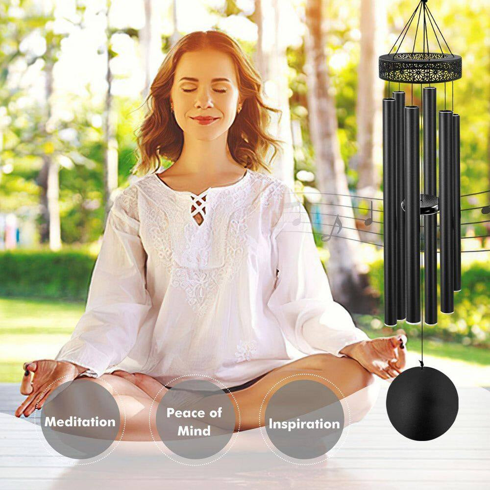 48 In. Aluminum Deep Tone Wind Chimes with 6 Heavy Tubes for Outdoor Decoration