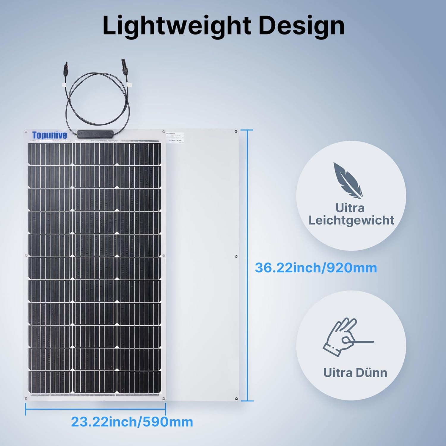 100W 12V Flexible Solar Panel 9BB Monocrystalline Cell 12 Volt Semi-Flexible for Marine RV Trailer Boat Cabin Van Car Uneven Surfaces 12V Battery Charge