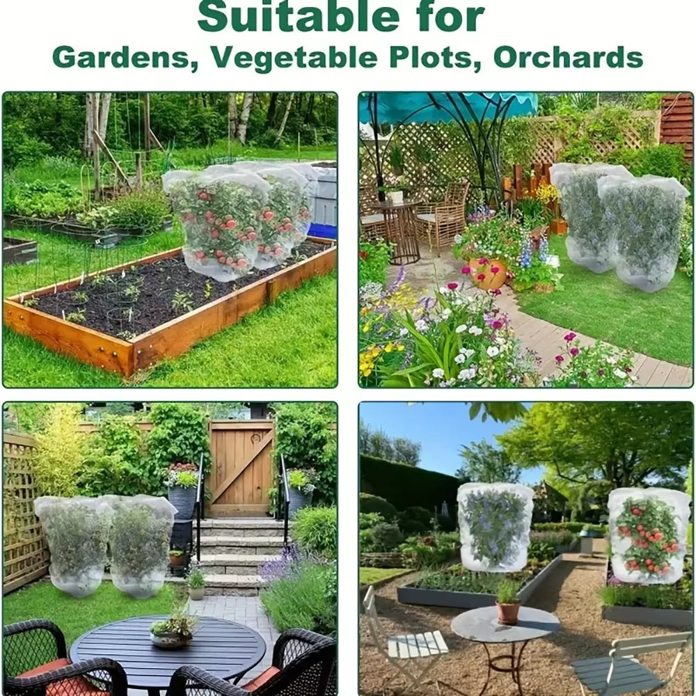 Extra-Thick Garden Netting with Drawstring & Zipper-Insect &Bird Protection for Fruits,Citrus,Flowers Pe Material Insect Netting