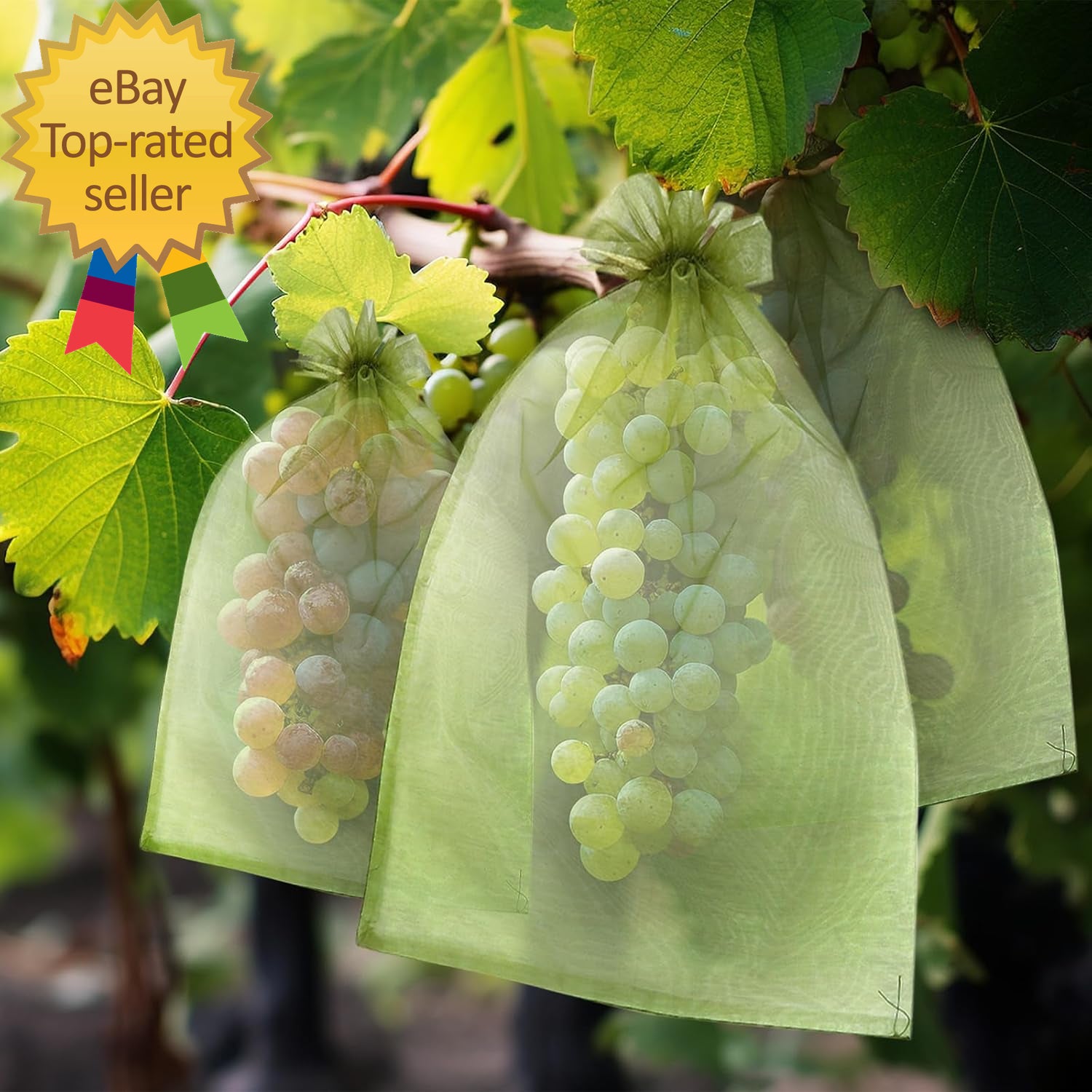 50 PCS 6X9 Inches Fruit Protection Bags Fruit Bags for Fruit Trees Green