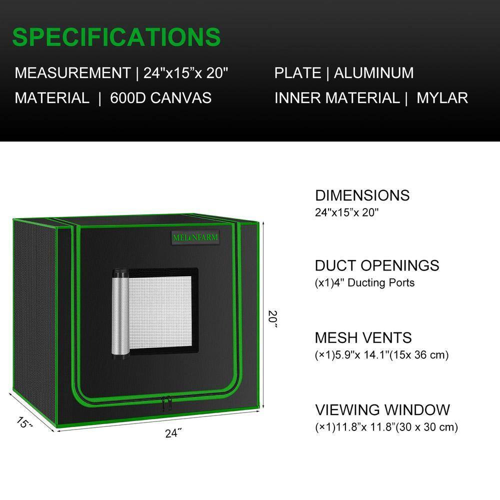 1 Ft. X 2 Ft. Black Grow Tent for Hydroponic Plant Growing