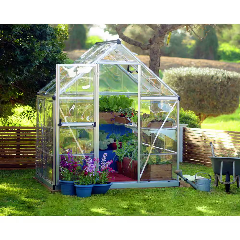 Harmony 6 Ft. X 4 Ft. Silver/Clear DIY Greenhouse Kit
