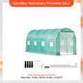 Walk-In Tunnel Greenhouse Galvanized Frame & Waterproof Cover 15X7X7/10X7X7/20X10X7/12X7X7 Ft Greenhouses & Cold Frames