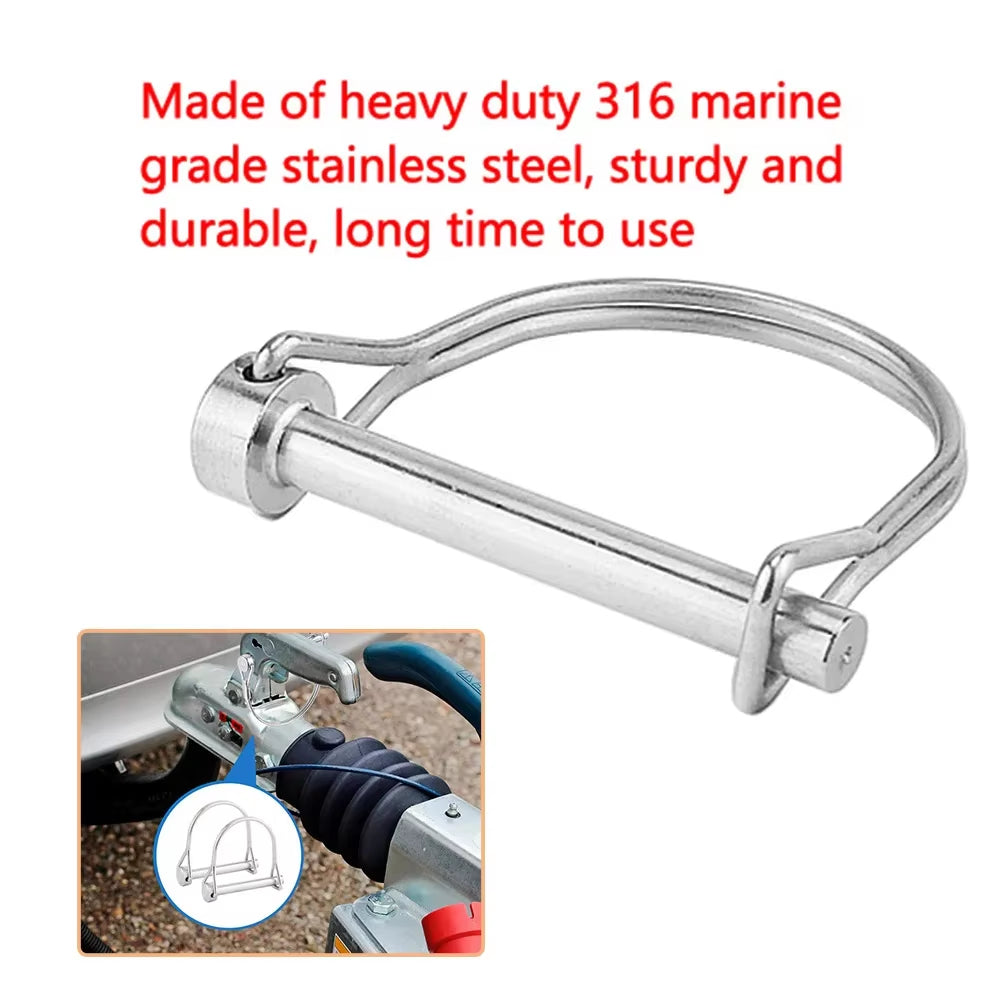 Stainless Steel Quick Release Pin round Arch Wire Shaft Locking Pin Safety Coupler Pin Retainer Farm Trailers Wagons Lawn Garden