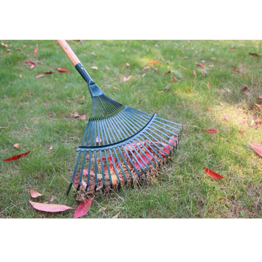 1Pc Garden Leaf Rake Grass Farming Rake Durable Iron Potting 22-Tooth Garden Rake for Gardeners and Landscapers Reliable Tools