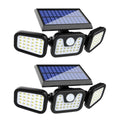 Solar Light Outdoor, 6500K Solar Motion Sensor, 3 Head Security Lights Solar Powered, IP65 Waterproof, 2 Pack