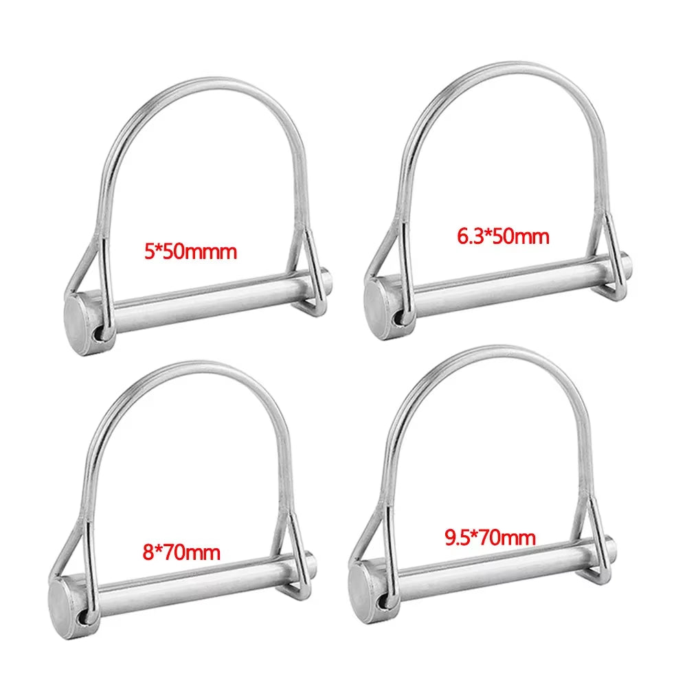 Stainless Steel Quick Release Pin round Arch Wire Shaft Locking Pin Safety Coupler Pin Retainer Farm Trailers Wagons Lawn Garden
