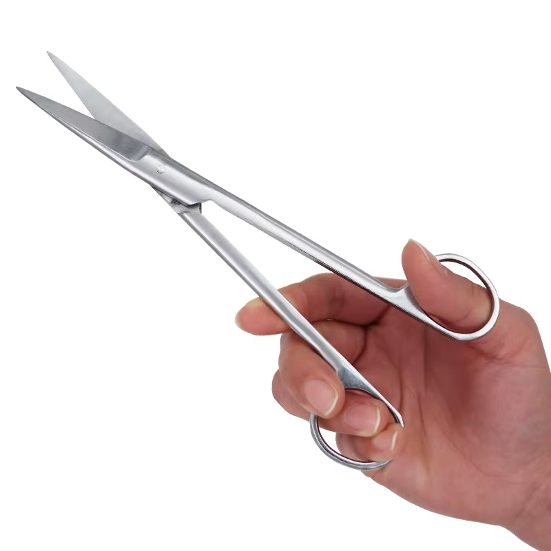 Pet Farm Veterinary Vet Medical Stainless Steel Surgical Scissors 14Cm 16Cm 18Cm Straight Curved Tip Scissors Farming Tool