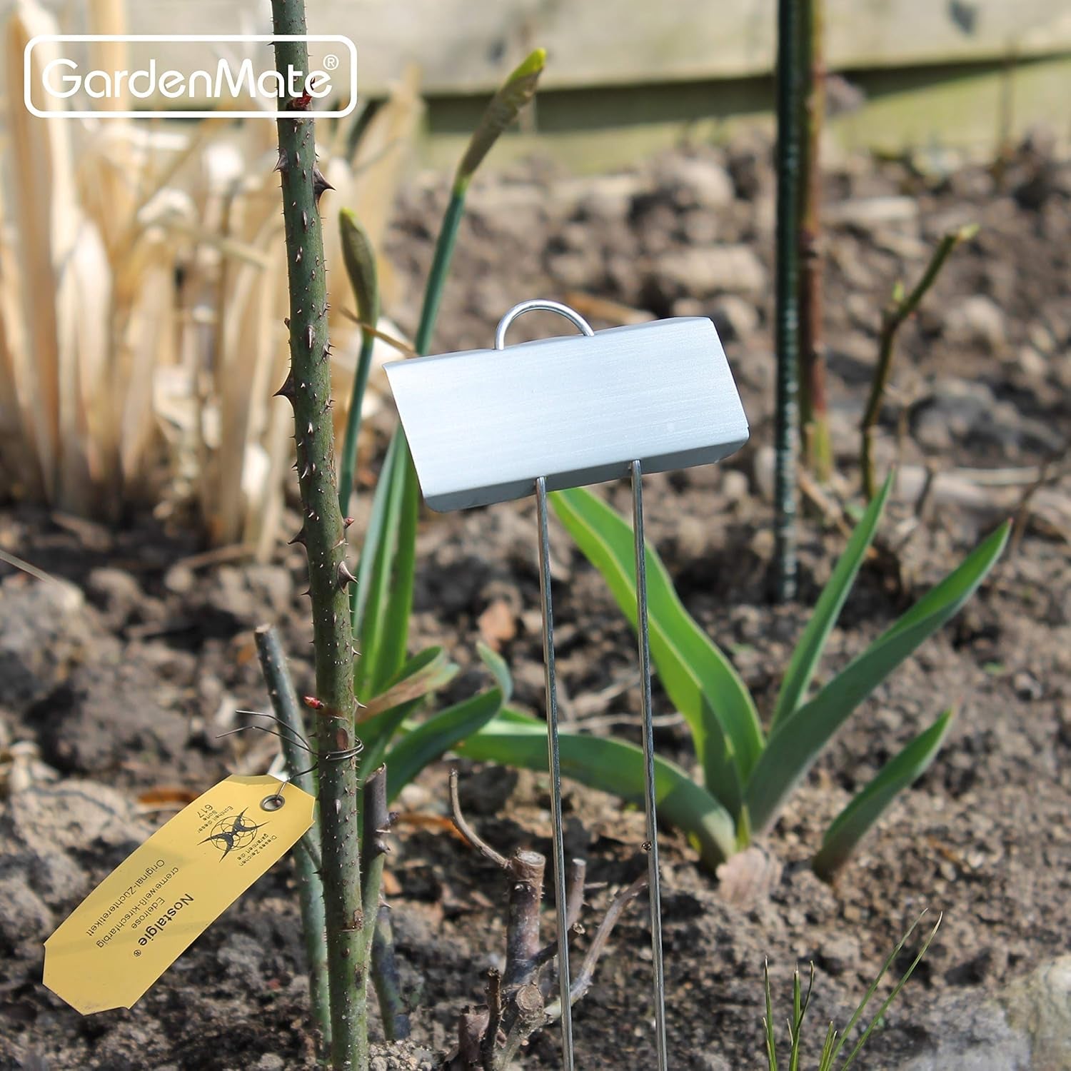 50-Pack Weatherproof Large Zinc Metal Plant Labels, Height 11.5", Label Area 3 1/2 X 1 1/4"