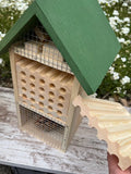 Grand Pollinator Hotel - Multi-Room Garden Insect Habitat House for Mason Bees Organic Gardening Gift