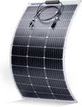 100W 12V Flexible Solar Panel 9BB Monocrystalline Cell 12 Volt Semi-Flexible for Marine RV Trailer Boat Cabin Van Car Uneven Surfaces 12V Battery Charge