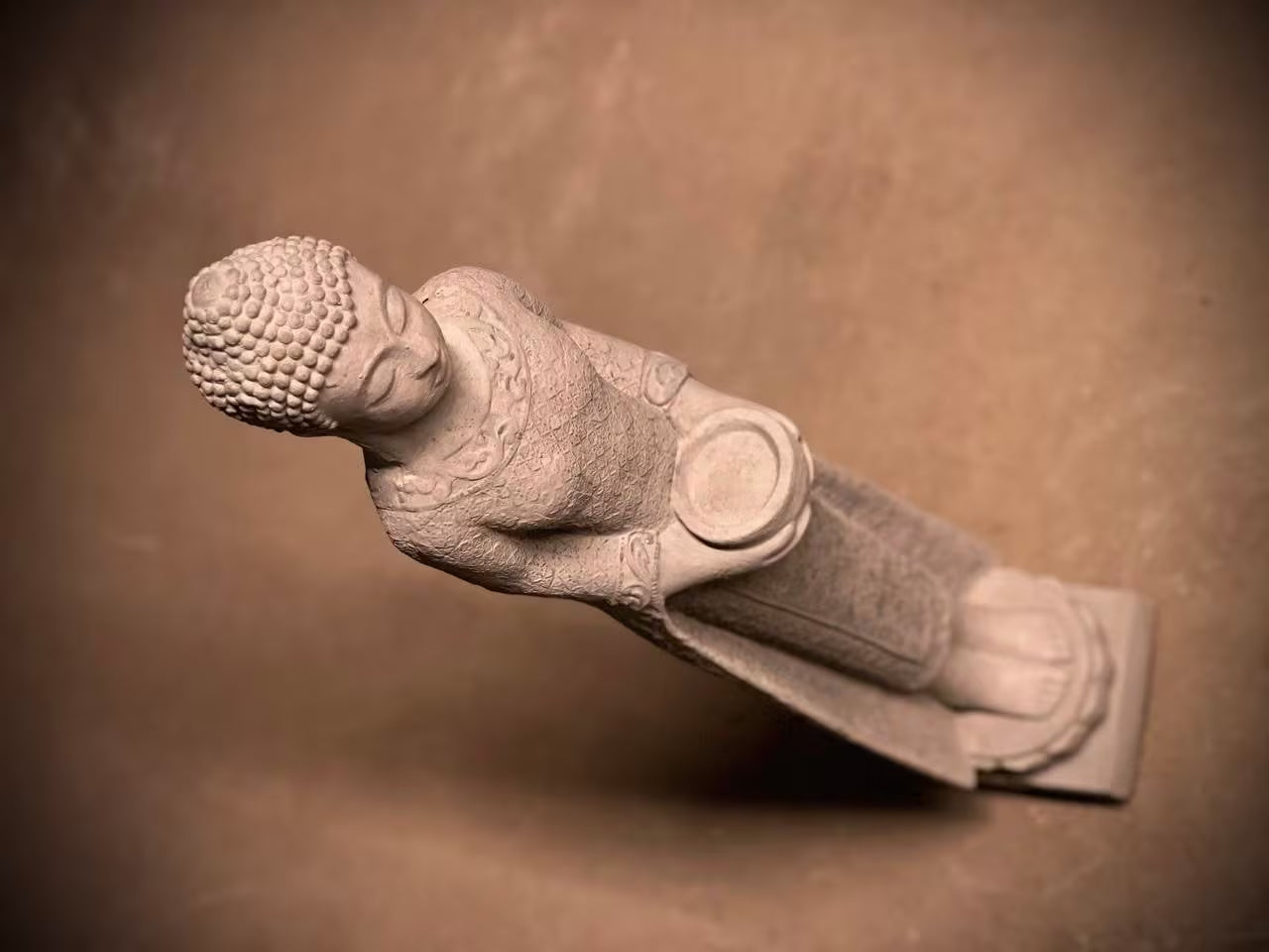 Standing Buddha Stone Statue Asian Buddha Figurine Concrete Zen Lady Sculpture Outdoor Garden Decoration