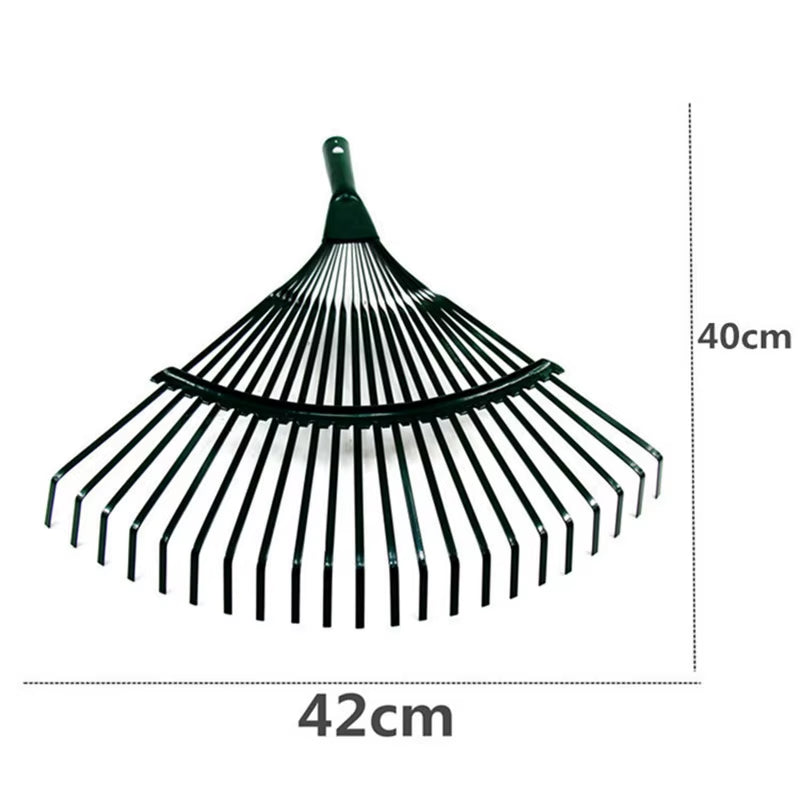 1Pc Garden Leaf Rake Grass Farming Rake Durable Iron Potting 22-Tooth Garden Rake for Gardeners and Landscapers Reliable Tools