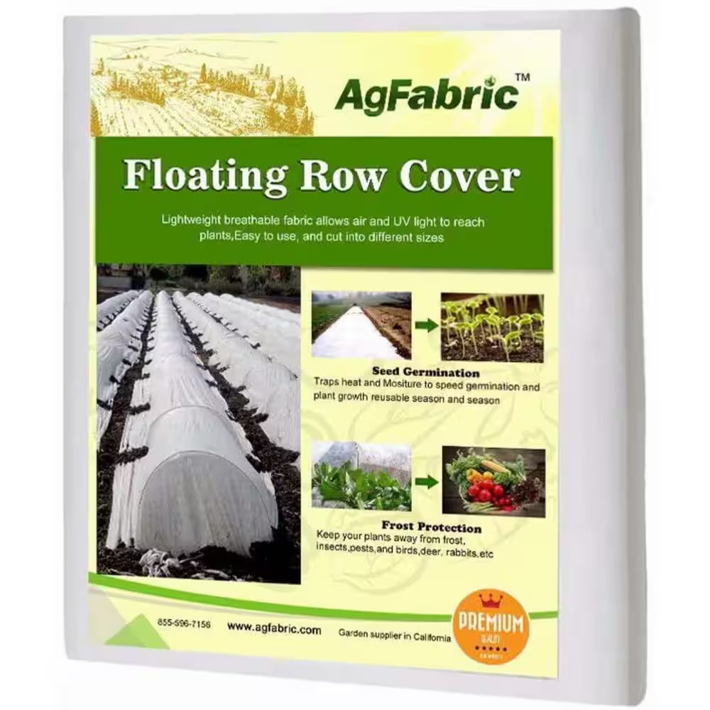 1.5 Oz. 10 Ft. X 50 Ft. Row Covers Frost Cover for Freeze Protection, Frost Blanket for Plants