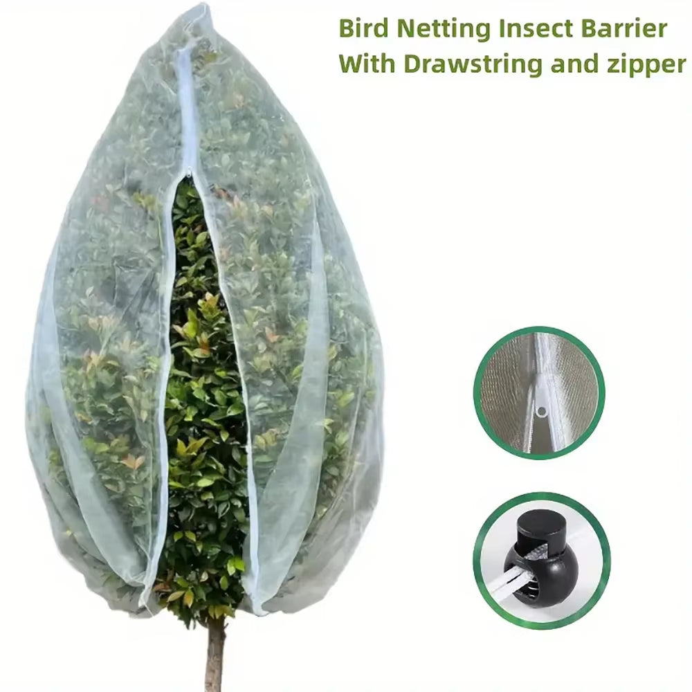 Extra-Thick Garden Netting with Drawstring & Zipper-Insect &Bird Protection for Fruits,Citrus,Flowers Pe Material Insect Netting