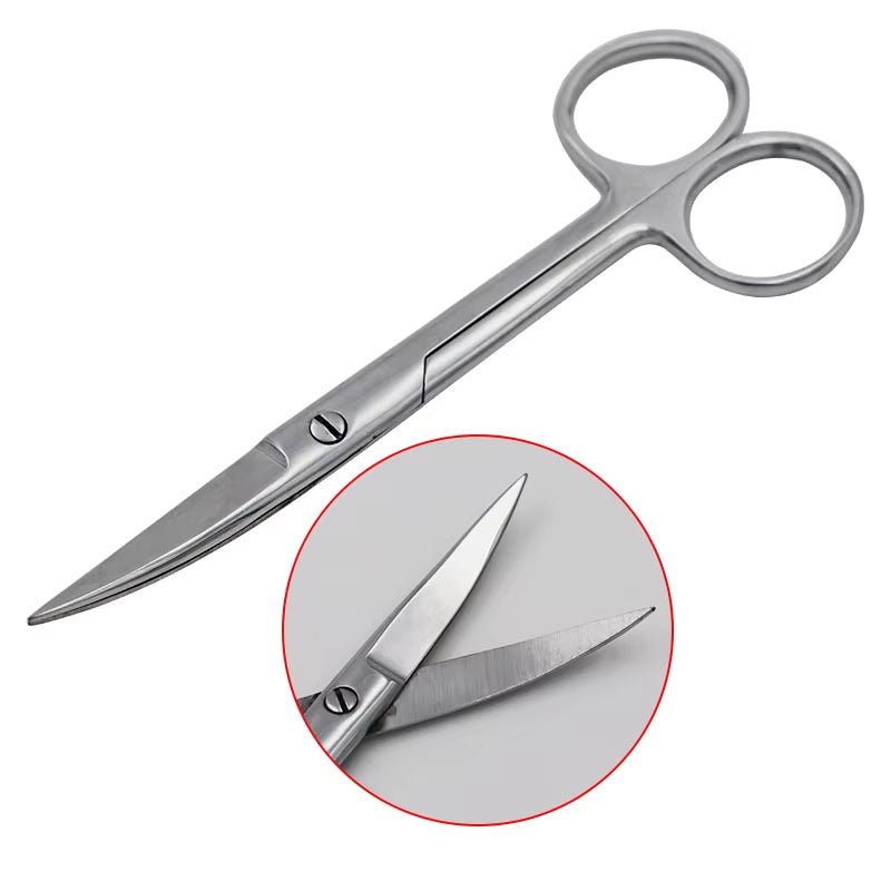 Pet Farm Veterinary Vet Medical Stainless Steel Surgical Scissors 14Cm 16Cm 18Cm Straight Curved Tip Scissors Farming Tool