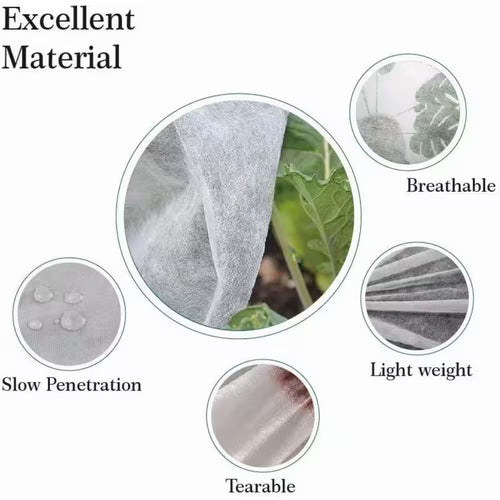1.5 Oz. 10 Ft. X 50 Ft. Row Covers Frost Cover for Freeze Protection, Frost Blanket for Plants