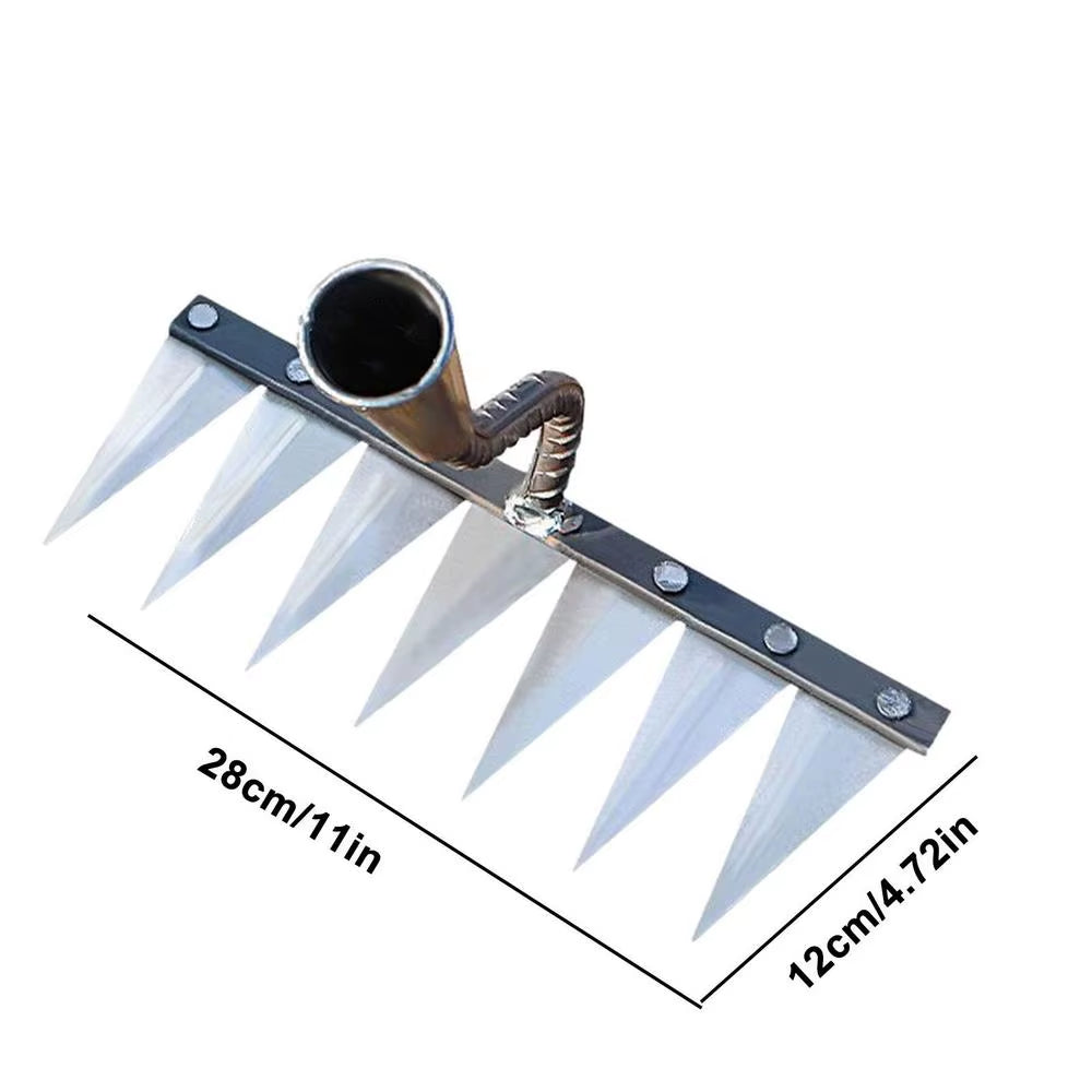 Metal Garden Rake Multifunctional Weeding Hoe Rake Harrow Farm Tool Weeding Scarifier Artifact Agricultural Tools Gardening Lawn