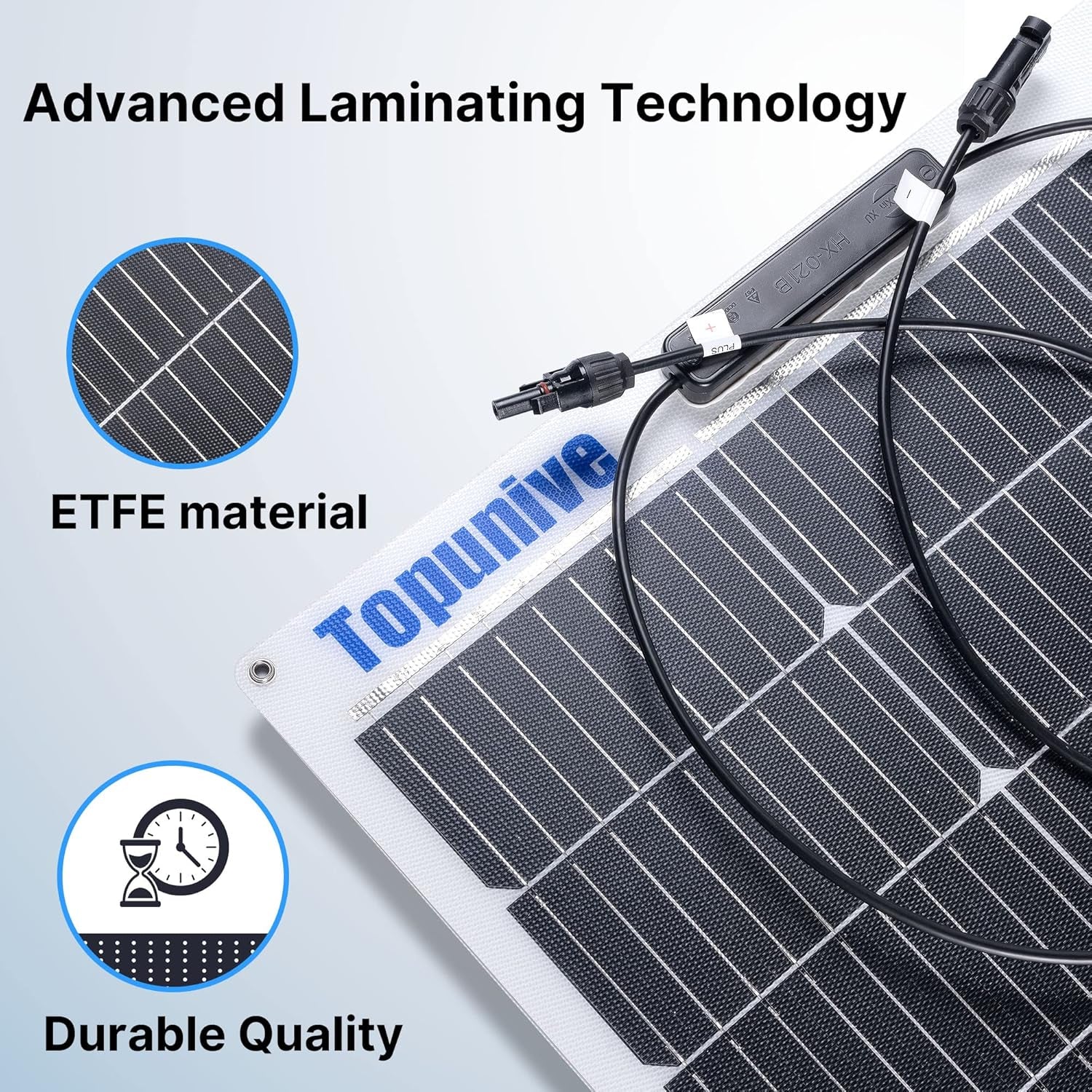 100W 12V Flexible Solar Panel 9BB Monocrystalline Cell 12 Volt Semi-Flexible for Marine RV Trailer Boat Cabin Van Car Uneven Surfaces 12V Battery Charge