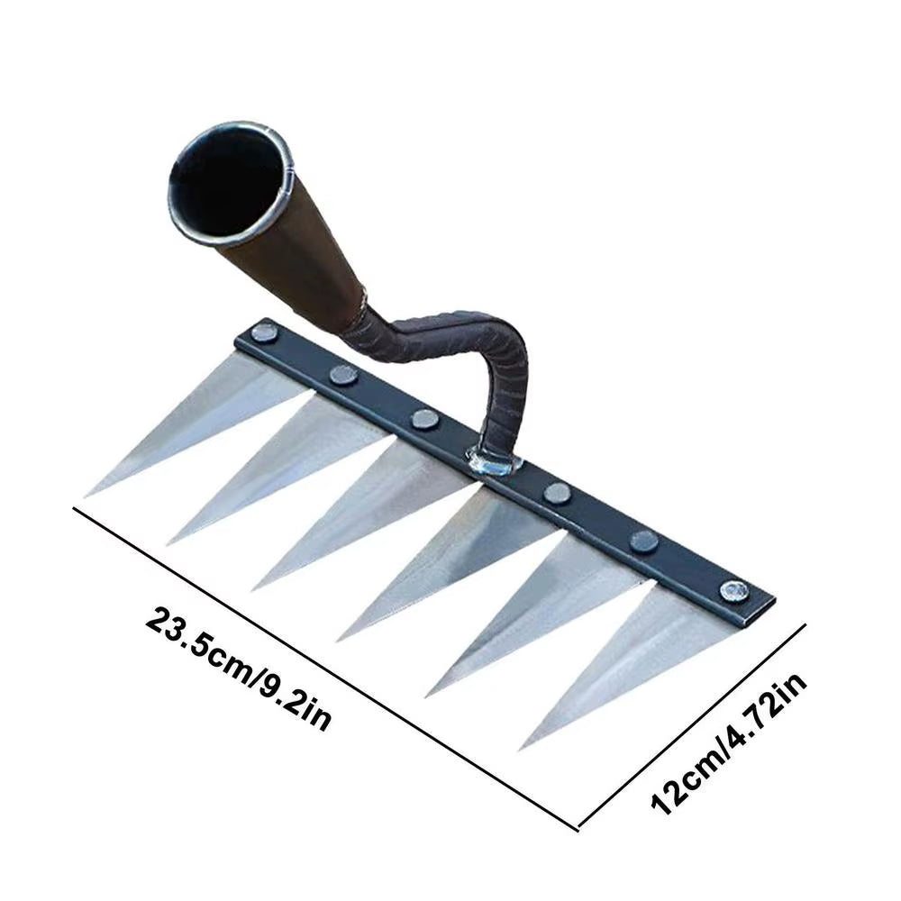 Metal Garden Rake Multifunctional Weeding Hoe Rake Harrow Farm Tool Weeding Scarifier Artifact Agricultural Tools Gardening Lawn